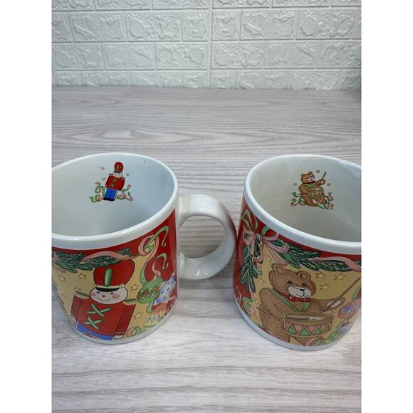 Traditions Christmas 1992 Stoneware Mugs Set of 4 Bear Doll Nutcracker Ornament - Picture 14 of 14